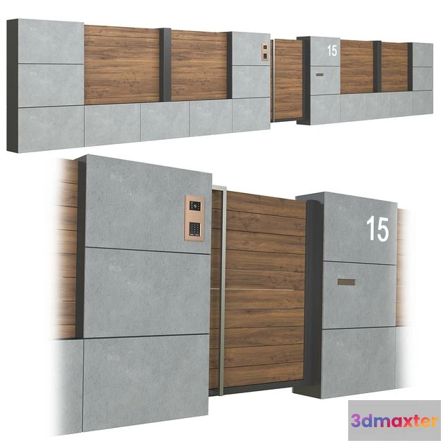 1554107 - Fence with intercom 3D Max