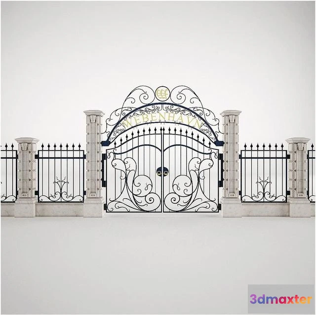 1559417 - Forged gates + fence 3D Max