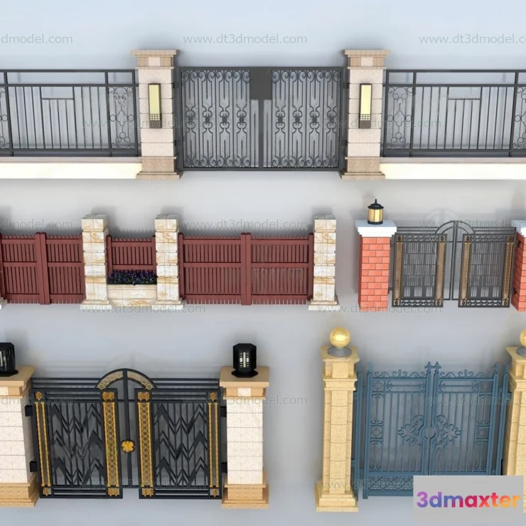1686050 - Fence 3D Models for Free Download - Architecture Fence - 003 - VRAY Render 3D Max
