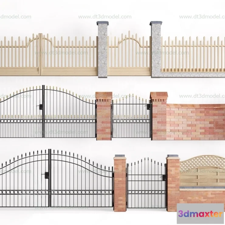 1686052 - Fence 3D Models for Free Download - Architecture Fence - 004 - VRAY Render 3D Max
