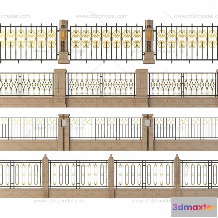 1686062 - Fence 3D Models for Free Download - Architecture Fence - 009 - VRAY Render 3D Max