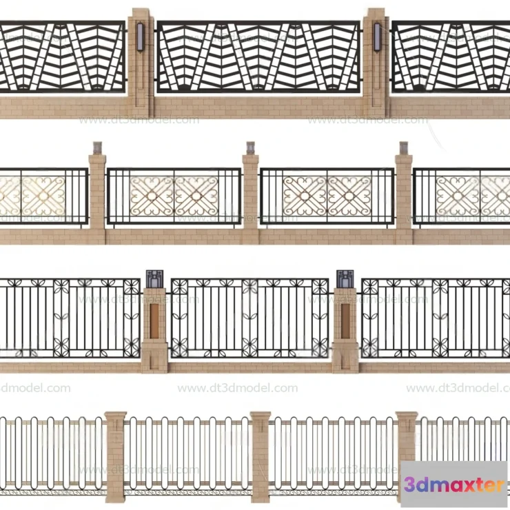 1686064 - Fence 3D Models for Free Download - Architecture Fence - 010 - VRAY Render 3D Max