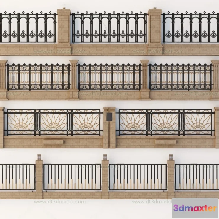 1686066 - Fence 3D Models for Free Download - Architecture Fence - 011 - VRAY Render 3D Max