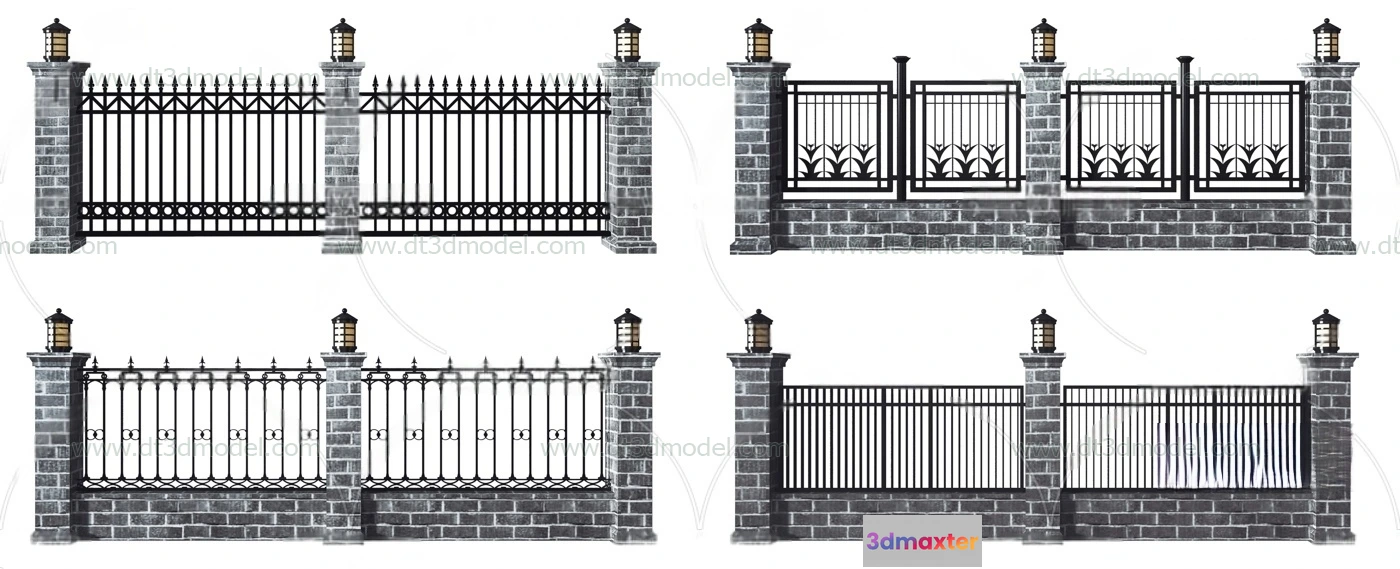 1686076 - Fence 3D Models for Free Download - Architecture Fence - 016 - VRAY Render 3D Max