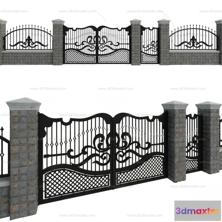 1686094 - Fence 3D Models for Free Download - Architecture Fence - 025 - VRAY Render 3D Max