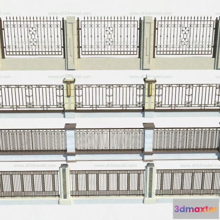 1686100 - Fence 3D Models for Free Download - Architecture Fence - 028 - VRAY Render 3D Max