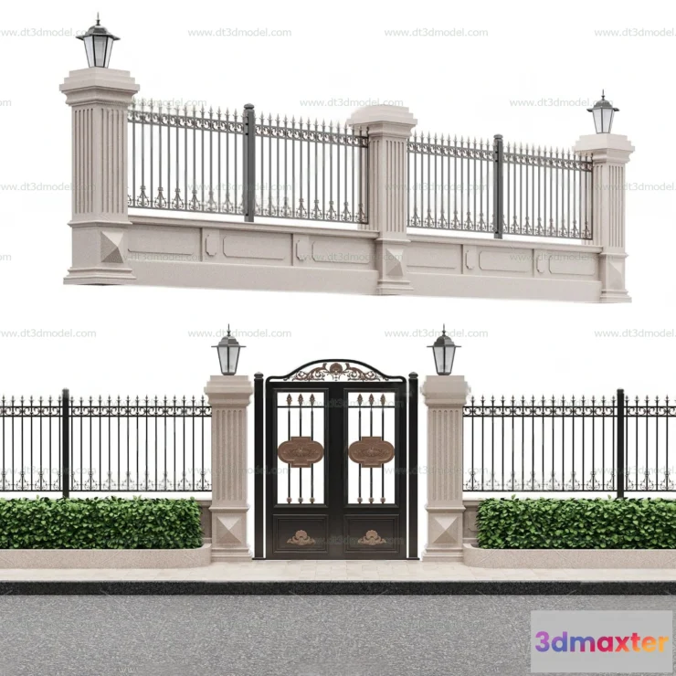 1686116 - Fence 3D Models for Free Download - Architecture Fence - 036 - VRAY Render 3D Max