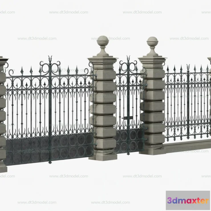 1686122 - Fence 3D Models for Free Download - Architecture Fence - 039 - VRAY Render 3D Max