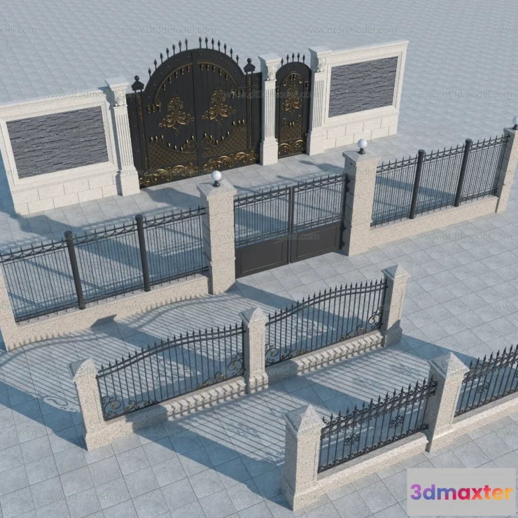 1686142 - Fence 3D Models for Free Download - Architecture Fence - 049 - VRAY Render 3D Max