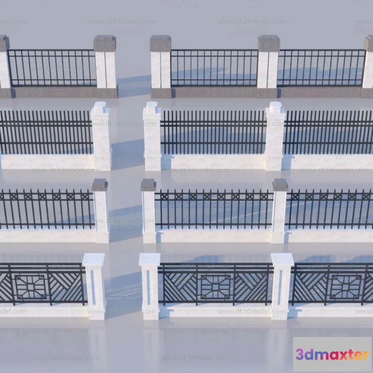 1686146 - Fence 3D Models for Free Download - Architecture Fence - 051 - VRAY Render 3D Max