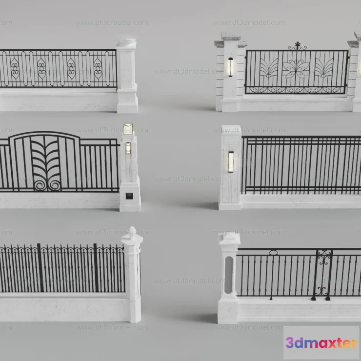 1686148 - Fence 3D Models for Free Download - Architecture Fence - 052 - VRAY Render 3D Max
