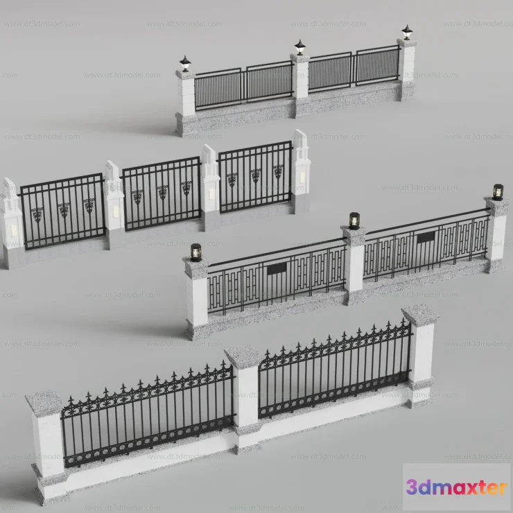 1686150 - Fence 3D Models for Free Download - Architecture Fence - 053 - VRAY Render 3D Max