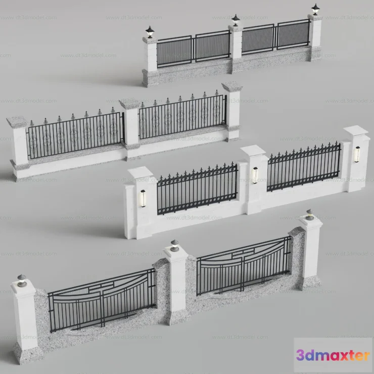 1686152 - Fence 3D Models for Free Download - Architecture Fence - 054 - VRAY Render 3D Max