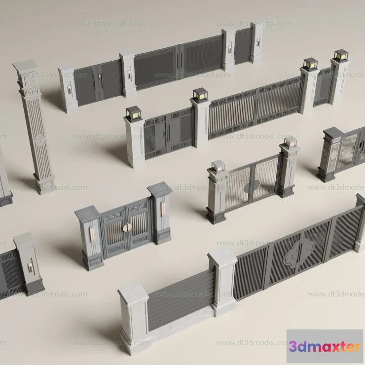 1686156 - Fence 3D Models for Free Download - Architecture Fence - 056 - CORONA Render 3D Max