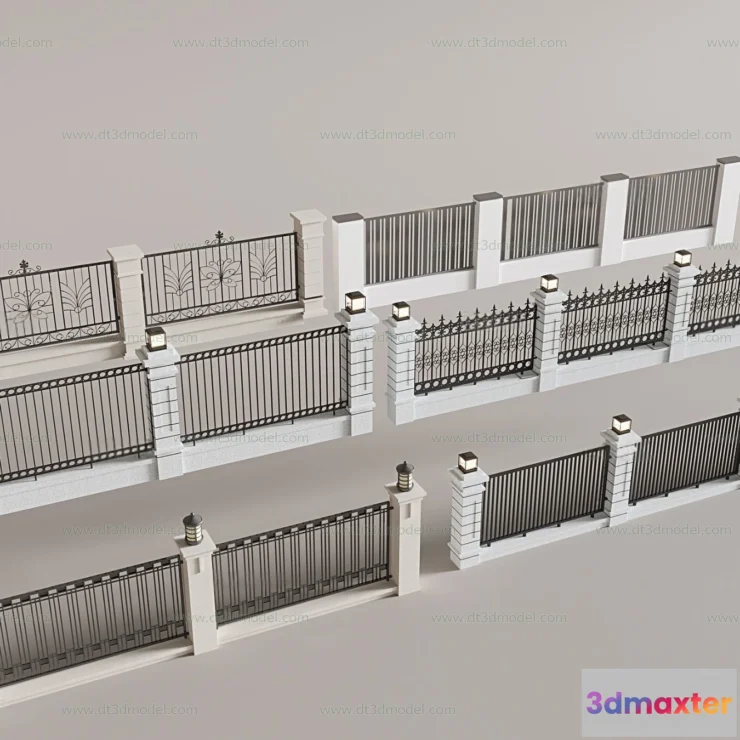 1686170 - Fence 3D Models for Free Download - Architecture Fence - 063 - VRAY Render 3D Max
