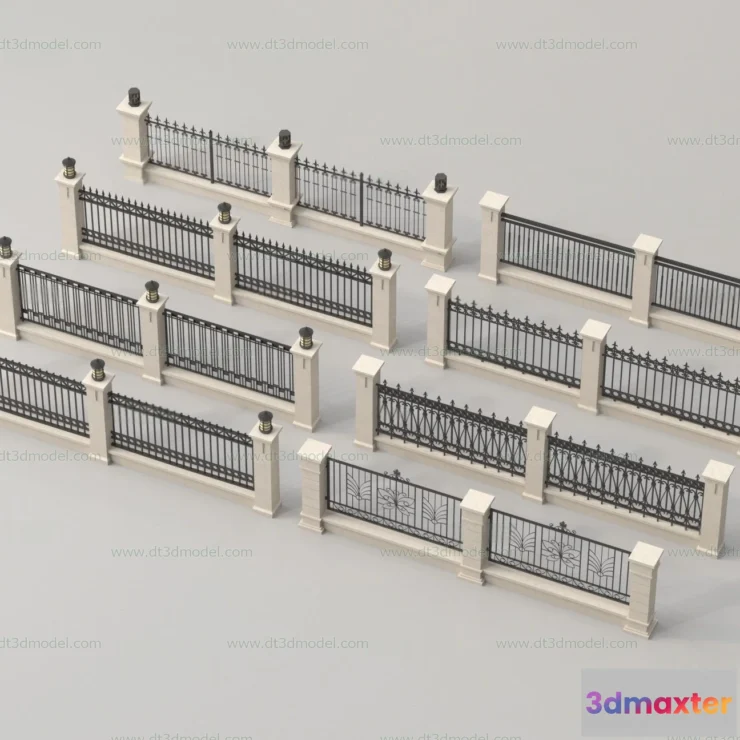 1686172 - Fence 3D Models for Free Download - Architecture Fence - 064 - VRAY Render 3D Max