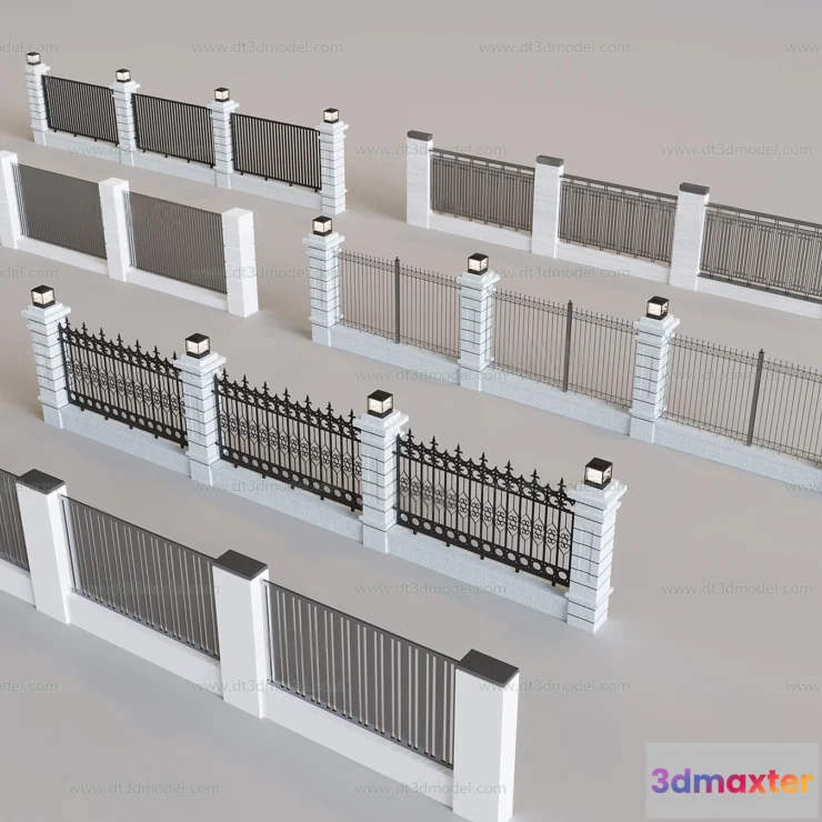 1686194 - Fence 3D Models for Free Download - Architecture Fence - 075 - VRAY Render 3D Max