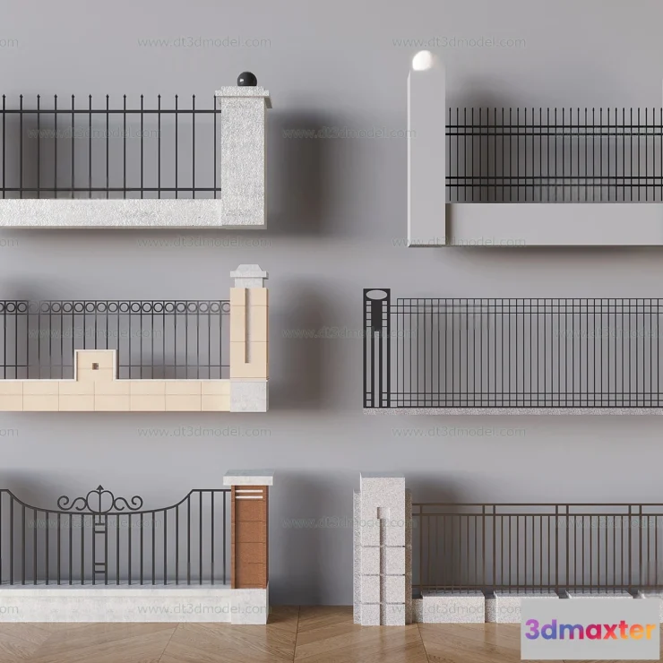 1686202 - Fence 3D Models for Free Download - Architecture Fence - 079 - VRAY Render 3D Max