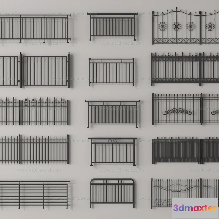 1686212 - Fence 3D Models for Free Download - Architecture Fence - 084 - VRAY Render 3D Max
