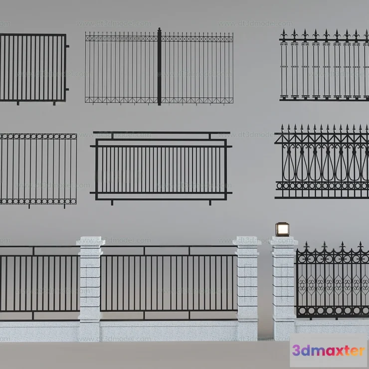 1686232 - Fence 3D Models for Free Download - Architecture Fence - 094 - VRAY Render 3D Max