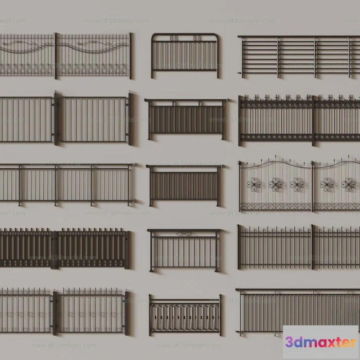 1686236 - Fence 3D Models for Free Download - Architecture Fence - 096 - VRAY Render 3D Max