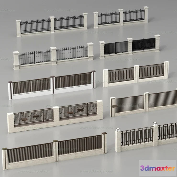 1686242 - Fence 3D Models for Free Download - Architecture Fence - 099 - VRAY Render 3D Max