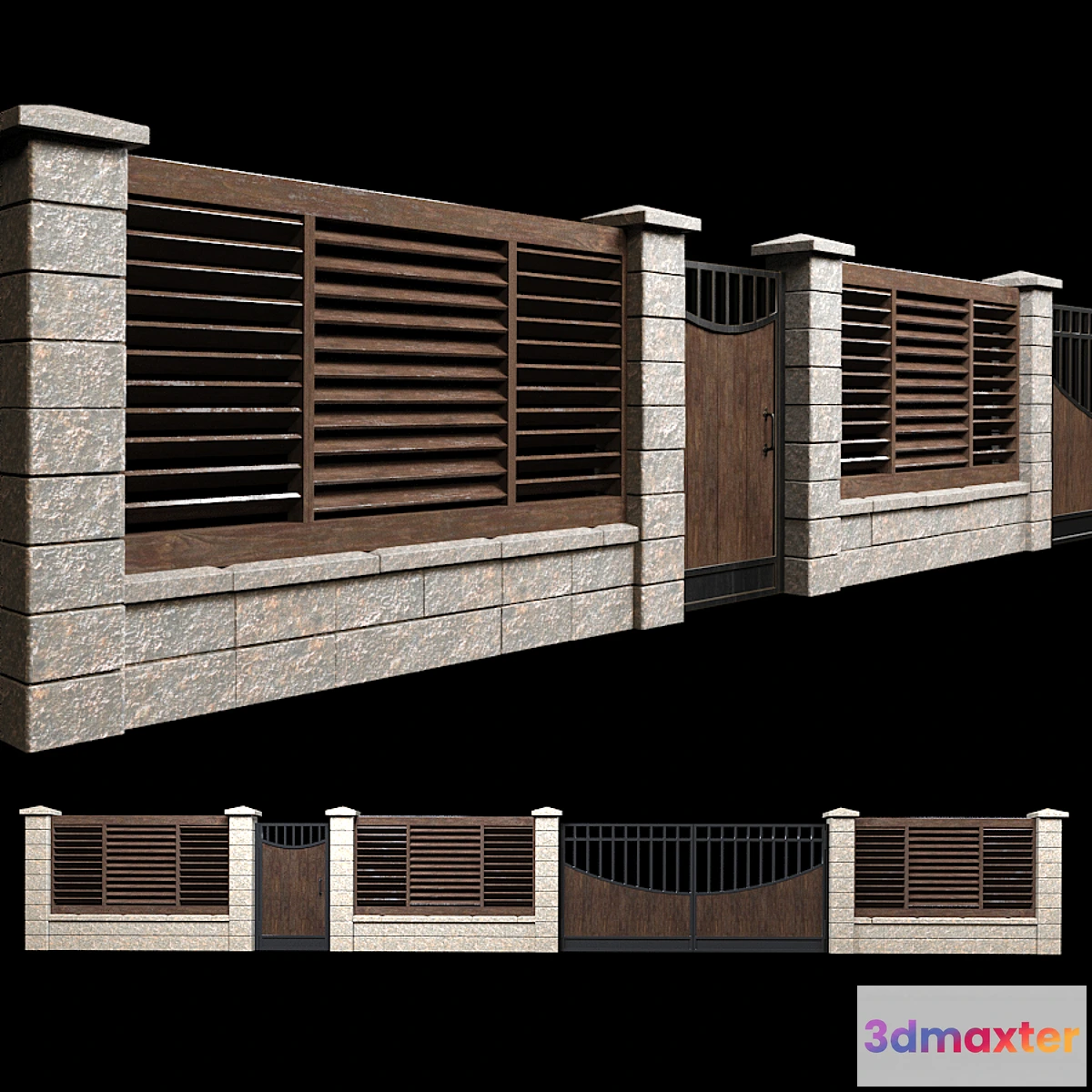 656061 - Fence with gates and wicket 2 - No.2