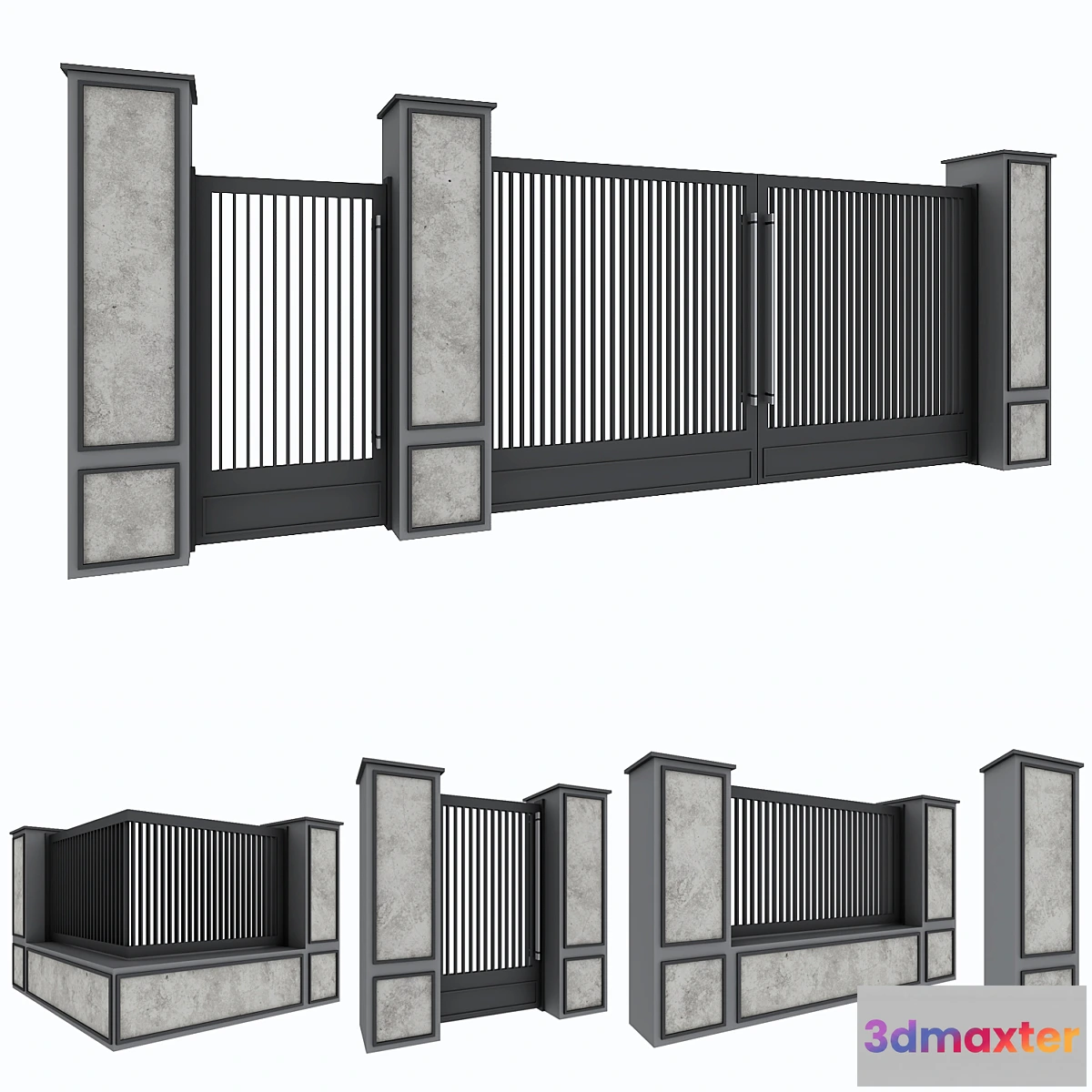 787882 - Garden gate & wall set