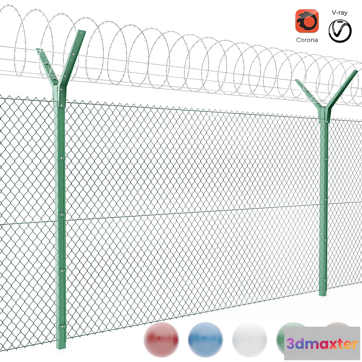 787886 - Chain link fence with spiral protective barrier