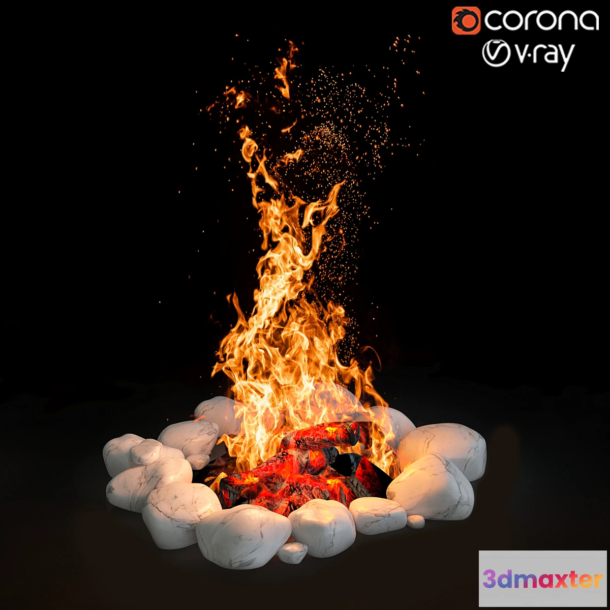 1392110 - camping fire 003 3D Max