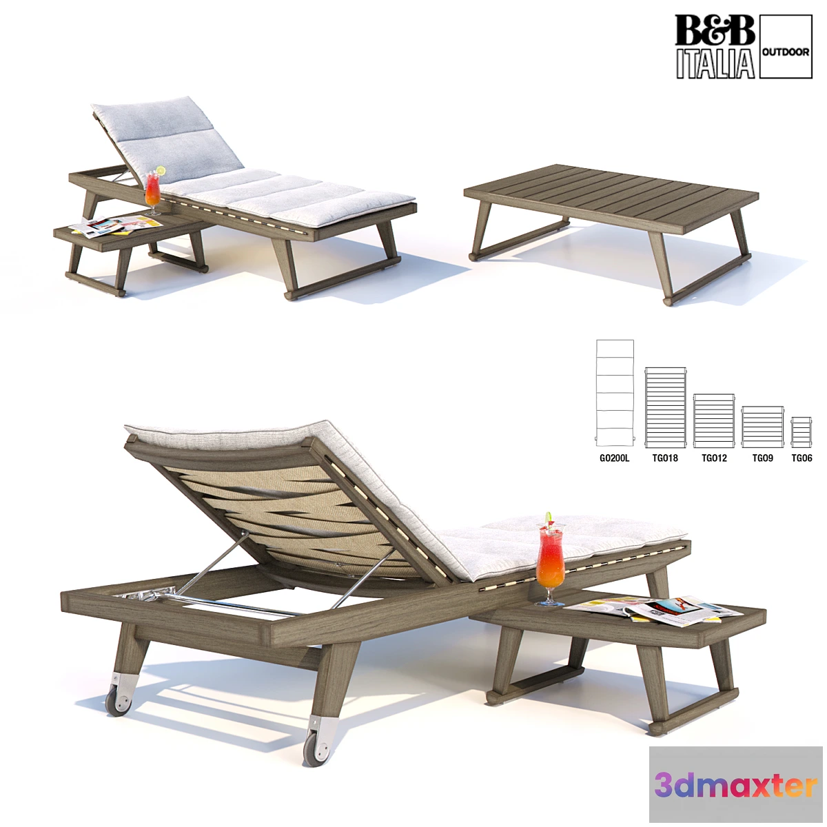 1393314 - Deck chair and tables GIO 3D Max