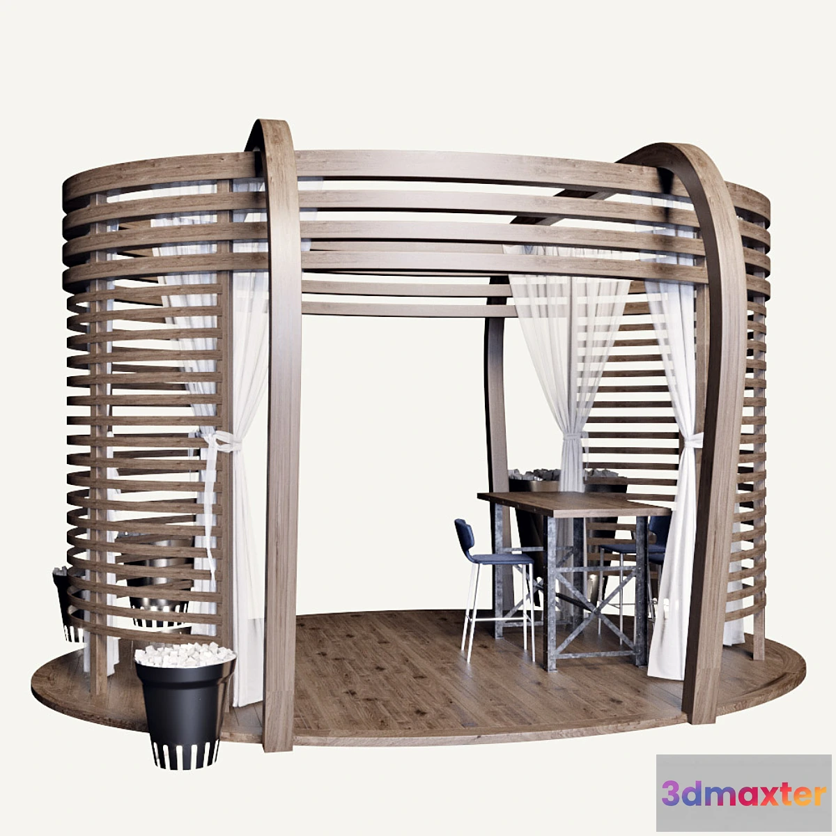 1393694 - DDF OVIS Wooden gazebo 3D Max