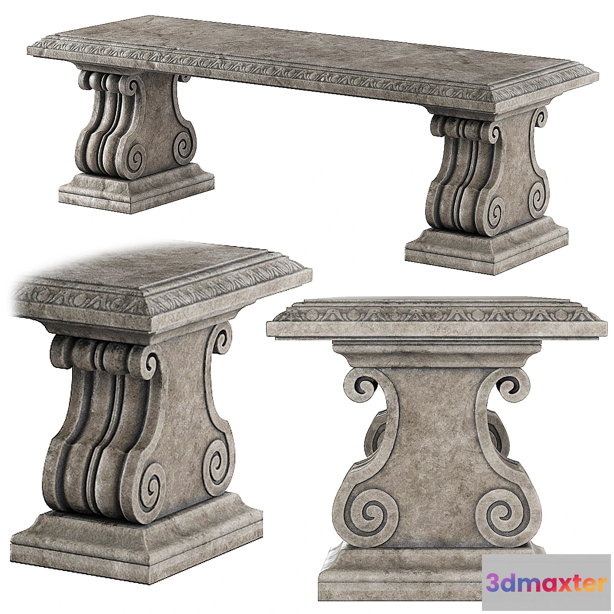 1393924 - Stone Garden Bench 3D Max