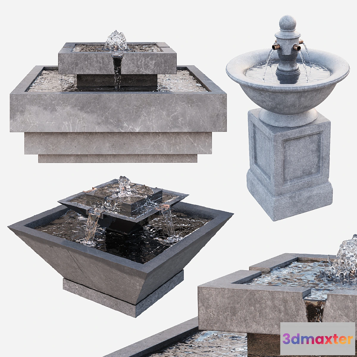 1396174 - 3 Water Fountain Set 3D Max