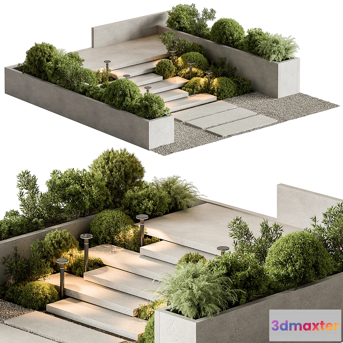 1397836 - Landscape Furniture stairs - Set 100 3D Max