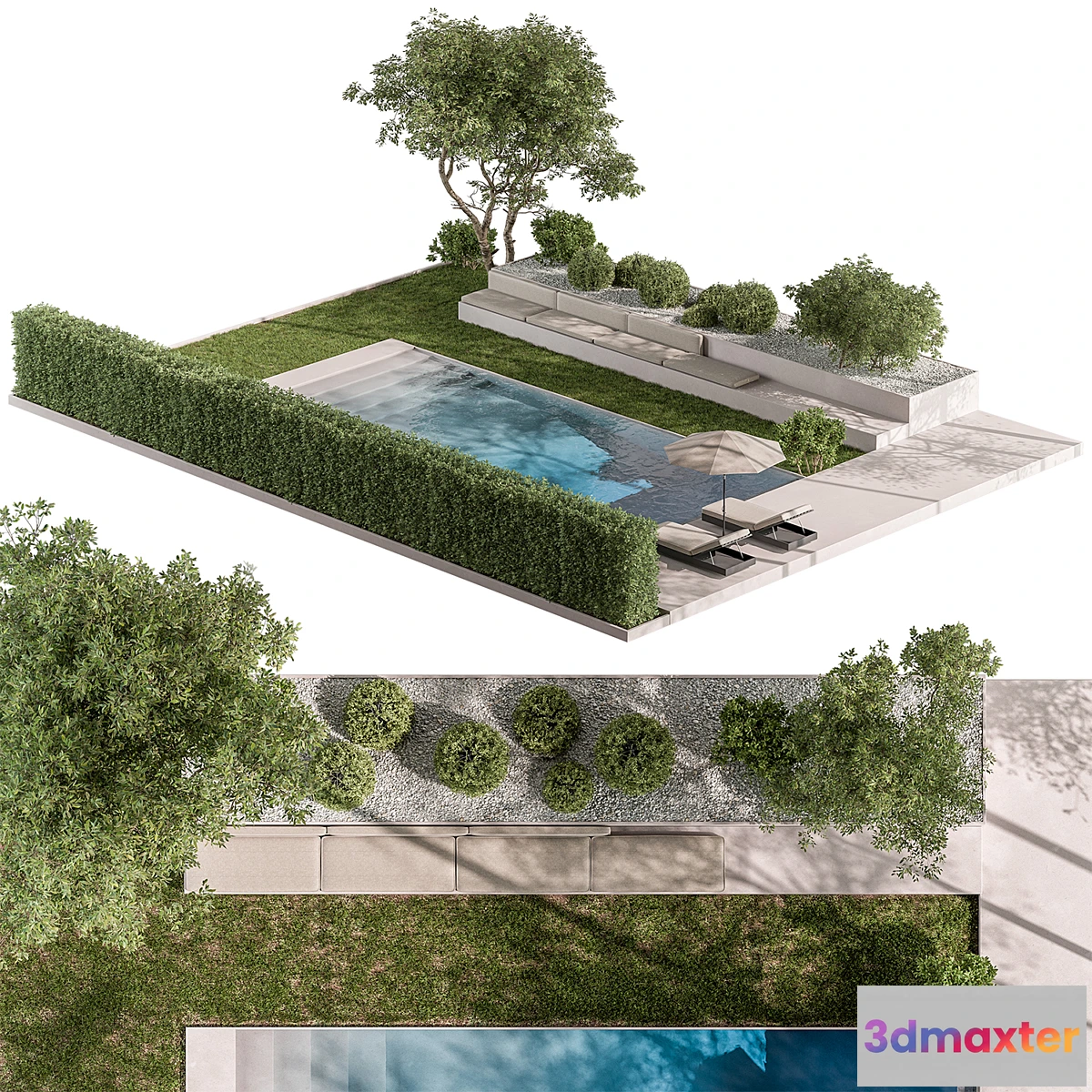 1398390 - Landscape Furniture Backyard with Pool 95 3D Max