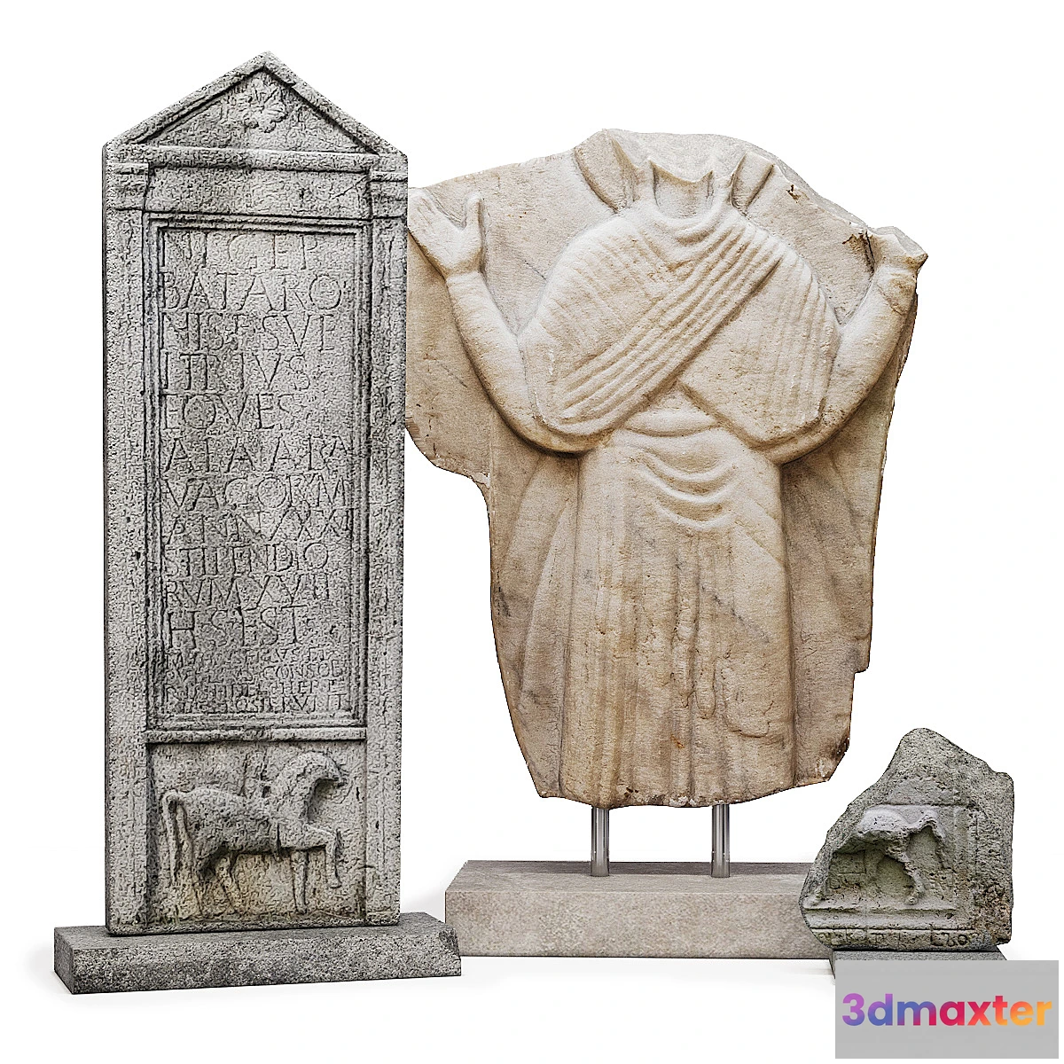1398710 - Roman tombstones and marble relief 3D Max