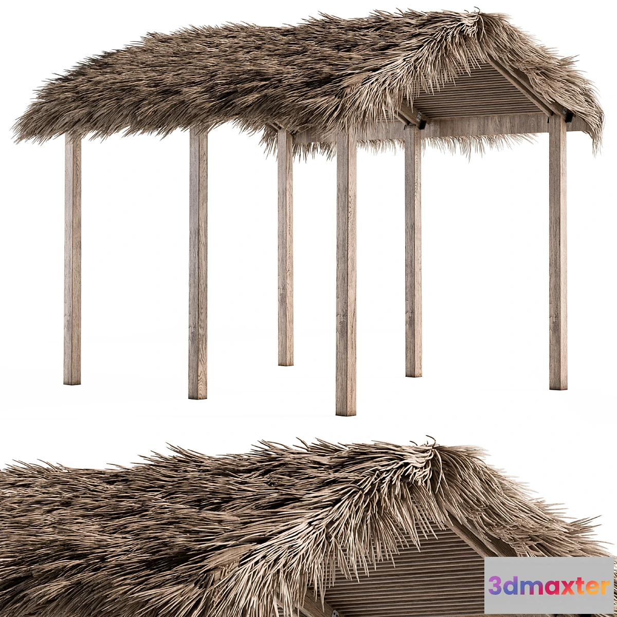 1399002 - Thatch Umbrella With Palm Leaf 04 3D Max