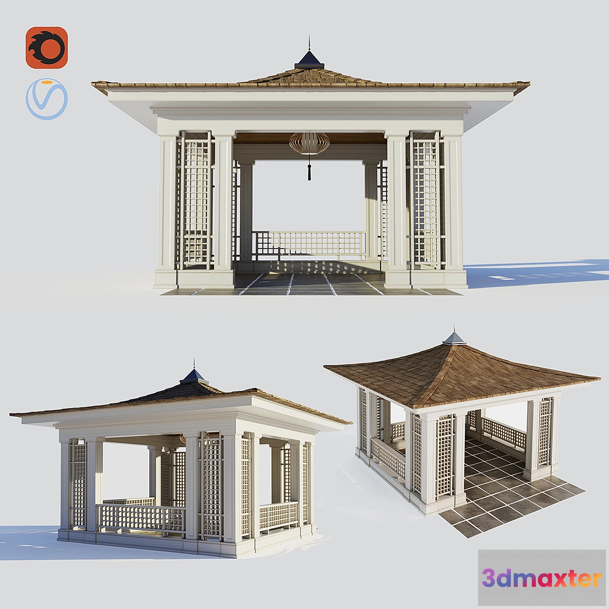 1399622 - Chinese style wooden gazebo 3D Max