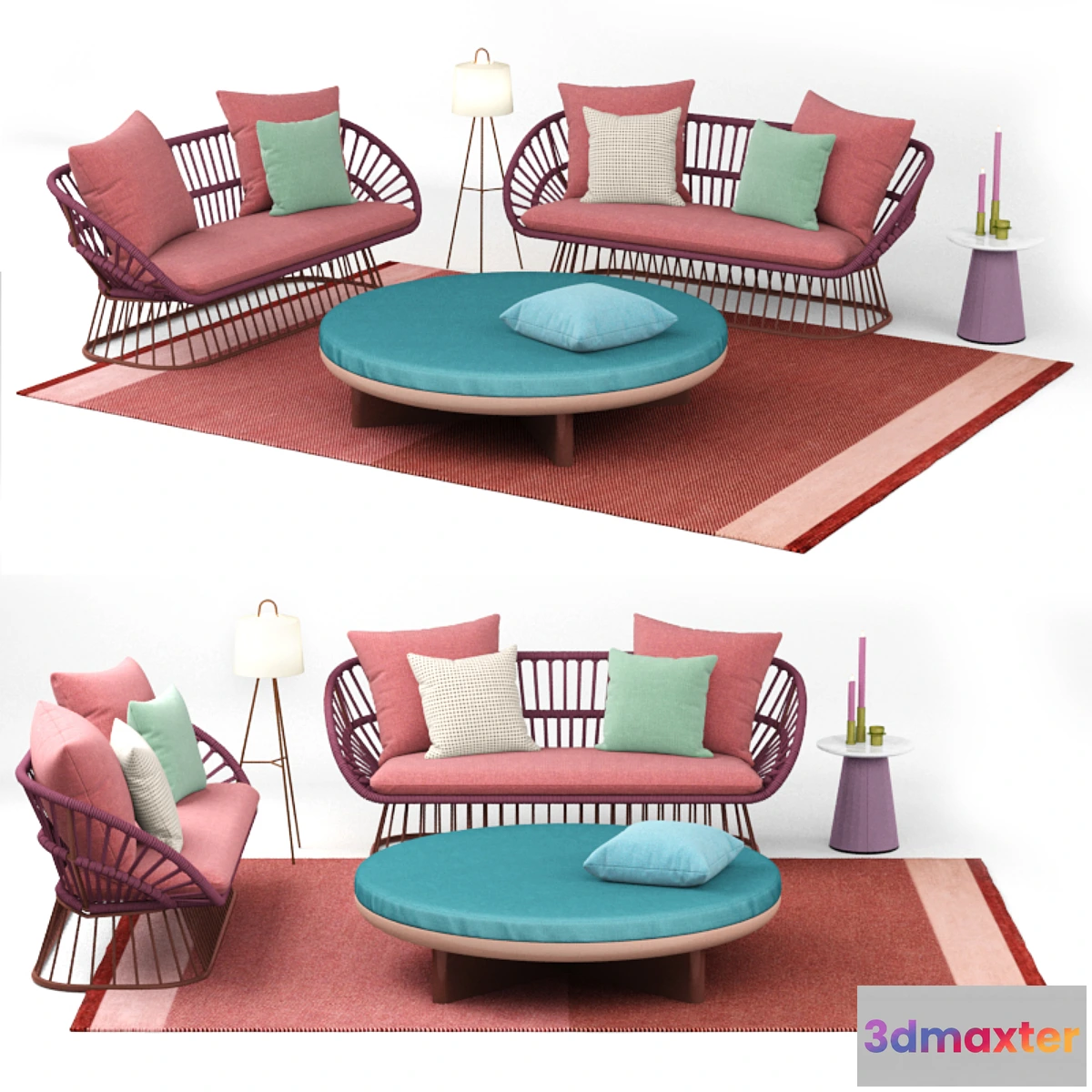 1400012 - kettal cala 3 place sofa 3D Max