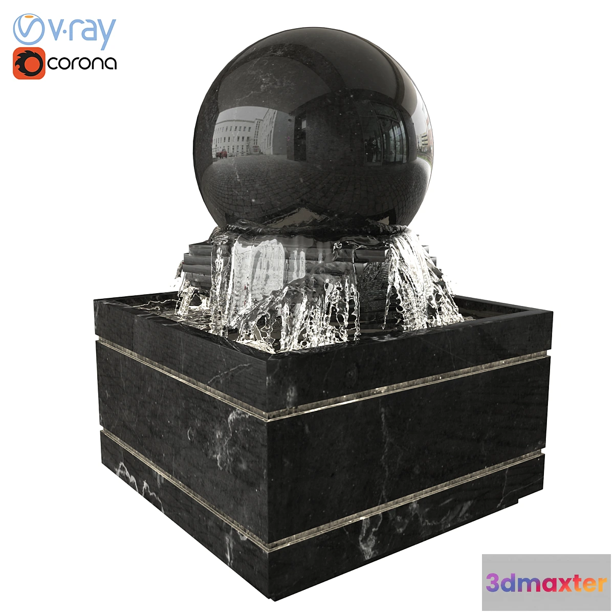 1400322 - Floating Ball Fountain 3D Max