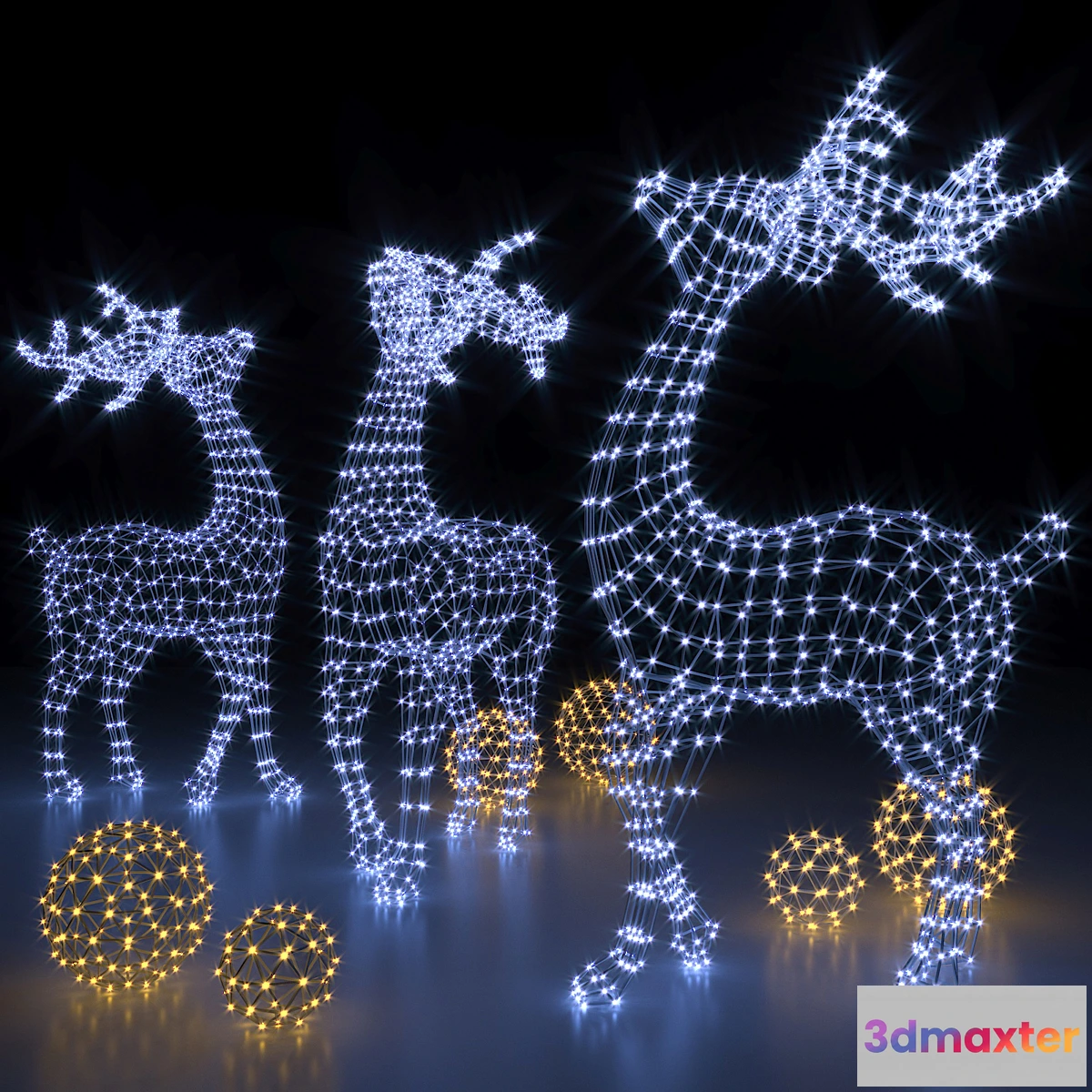 1400388 - Deer garland 3D Max