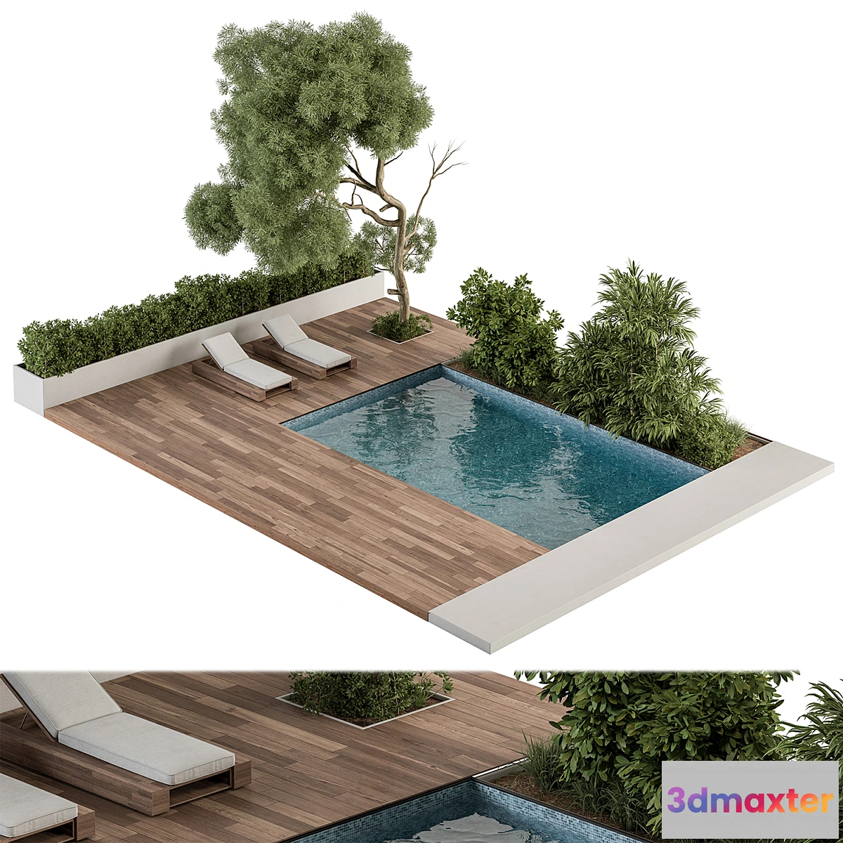 1401966 - Backyard and Landscape Furniture with Pool - Set 63(Corona) 3D Max