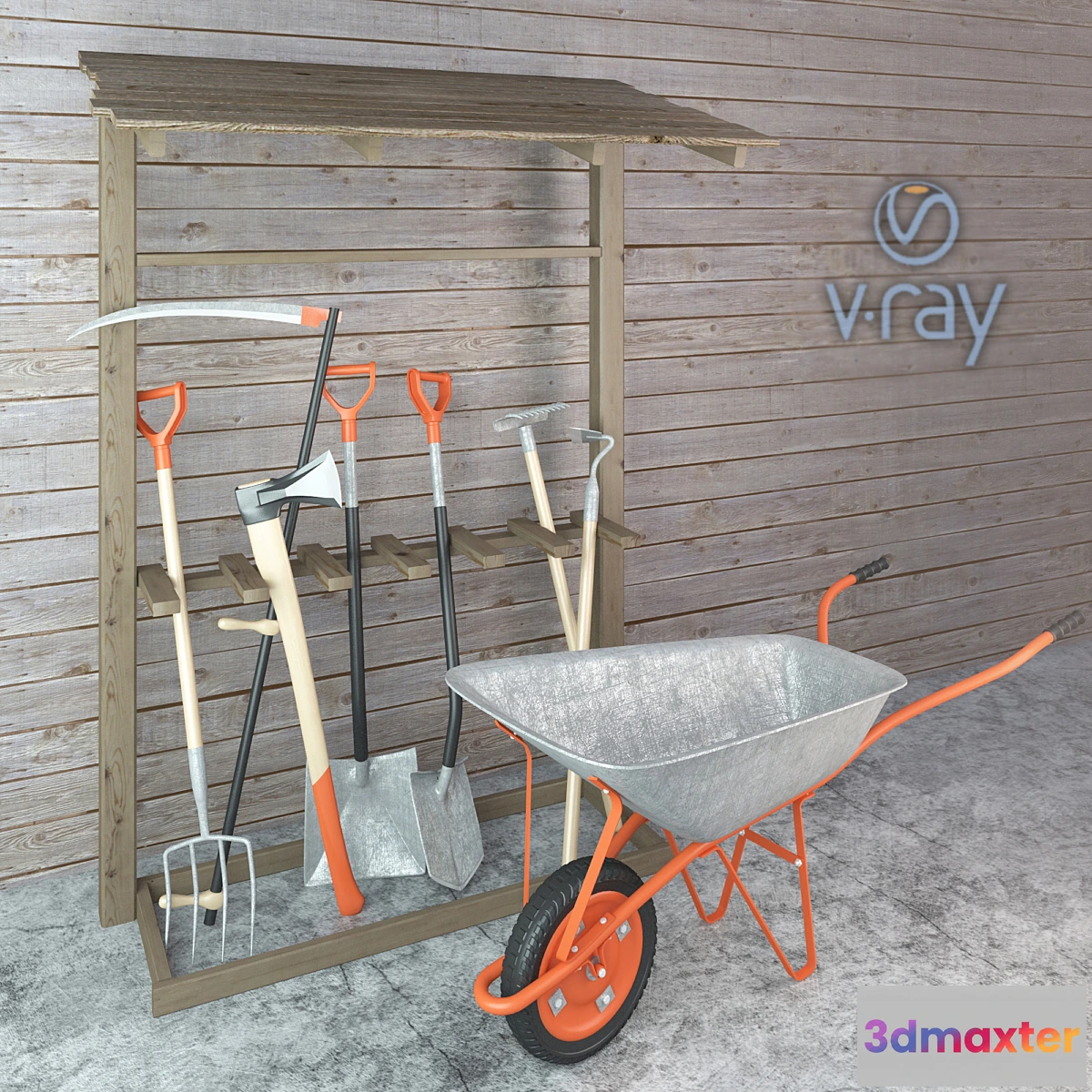 1403400 - Set of garden tools 3D Max