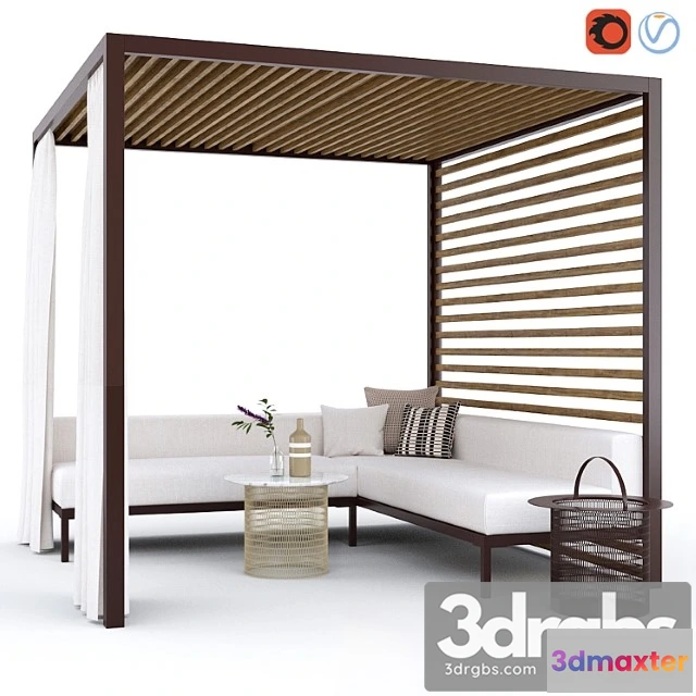 907252 - Garden Arbor With Sofa Kettal Pavilion Gazebo
