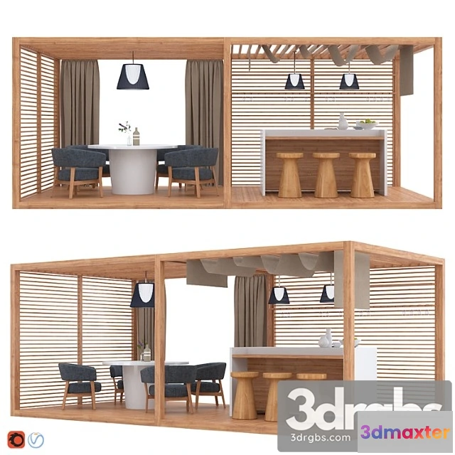 907266 - Garden gazebo zen light double by exteta