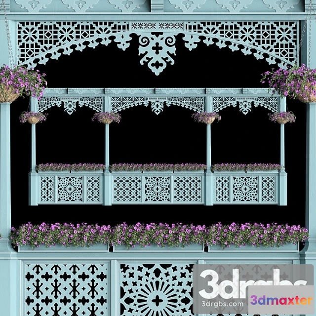 907328 - Georgian Balcony With Flowers