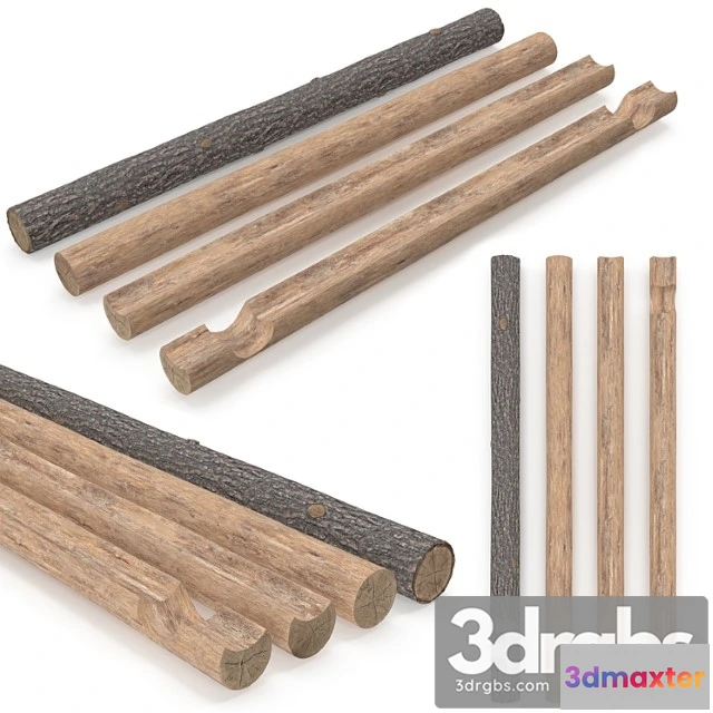 907424 - Logs log house low-poly for vray and unreal engine