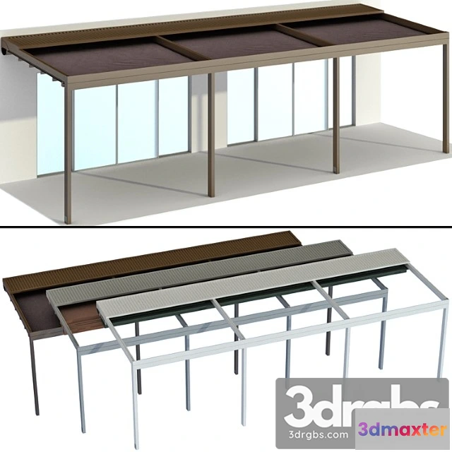 907448 - Metal pergola gazebo canopy with awning_1