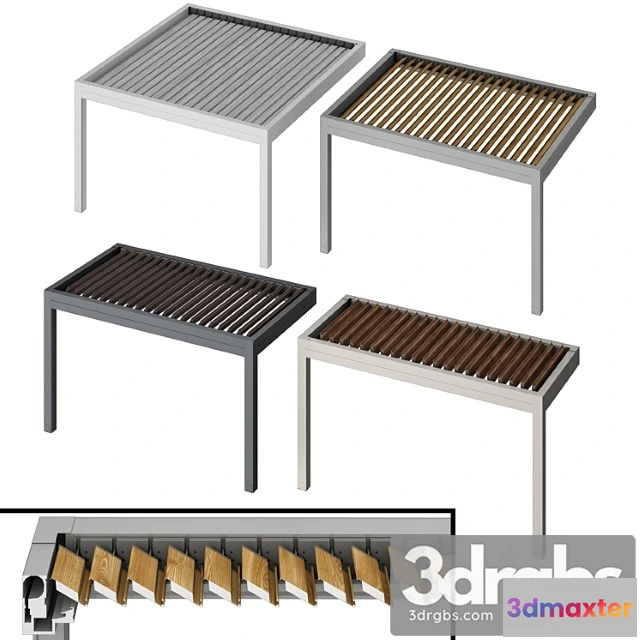 907450 - Metal pergola gazebo canopy with roller shutters 2